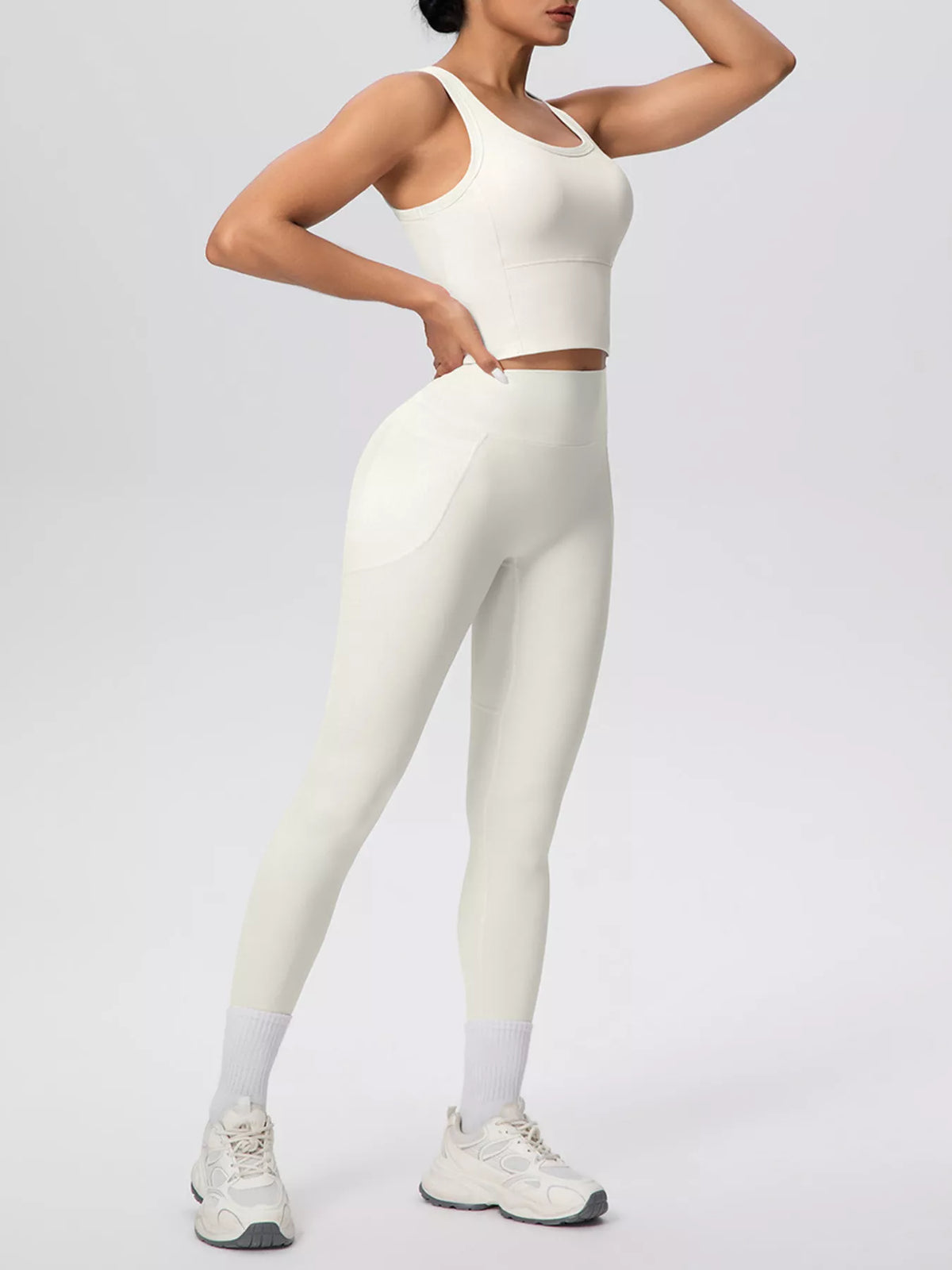 Scoop-Neck Tank & High-Waisted Leggings Set