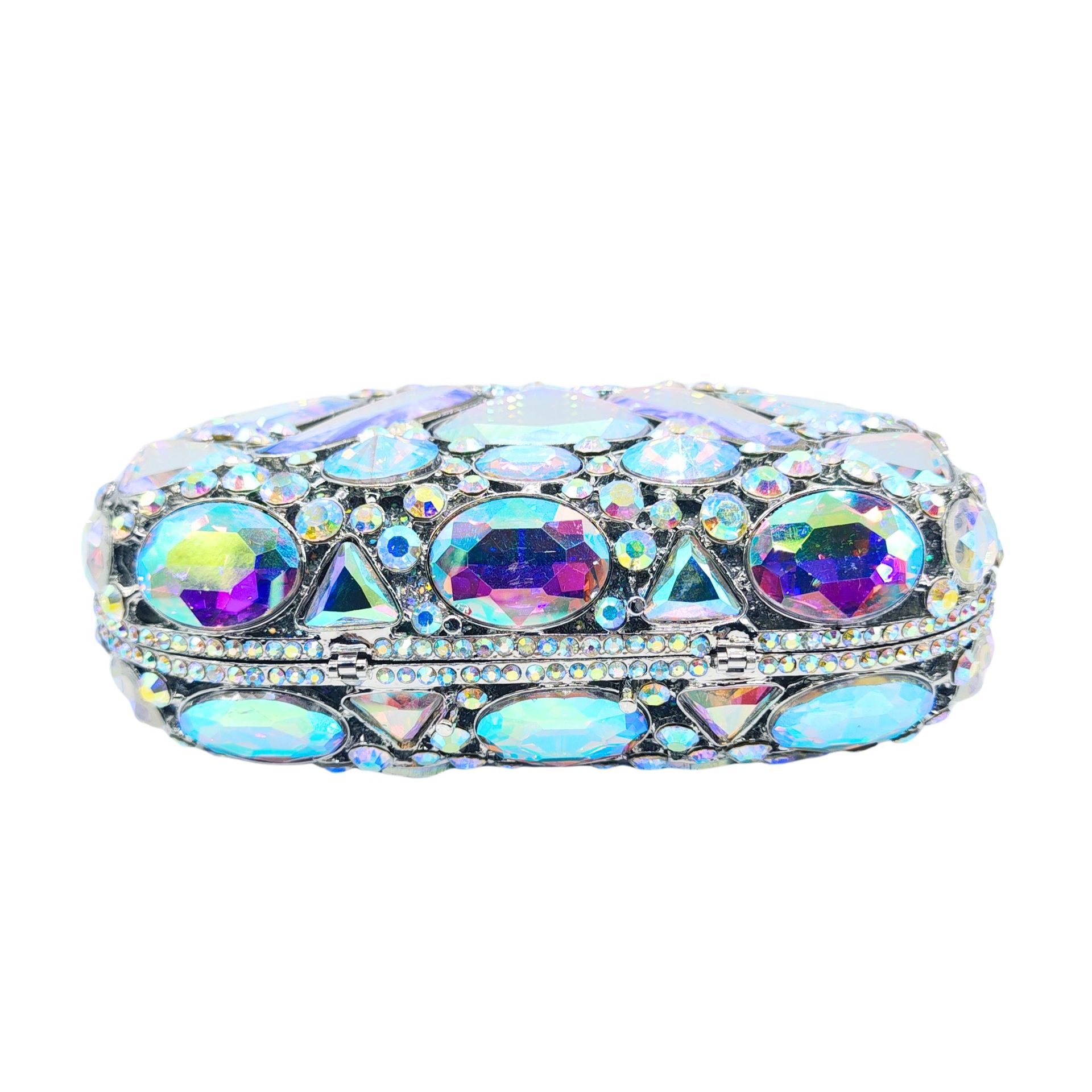 Diamond-Encrusted Evening Clutch Bag - Luxury Crystal Glass Drop Handbag for Women