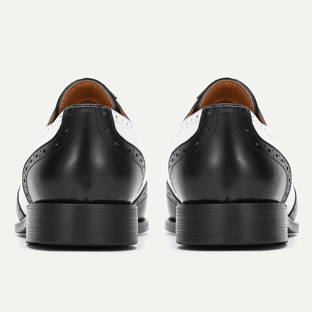 Men's Brogue Oxford Dress Shoes | Carved Wingtip Business Casual Leather Shoes