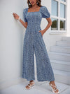 Noelle Printed Square Neck Puff Sleeve Jumpsuit — product view 31