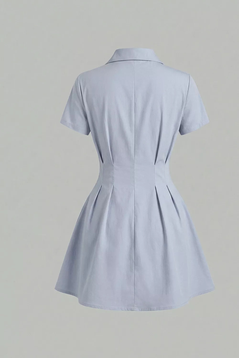 Light Blue Button-Up Shirt Dress