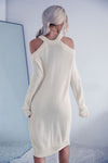 Noelle Cold Shoulder Rib-Knit Sweater Dress (Belt Not Included) — product view 3