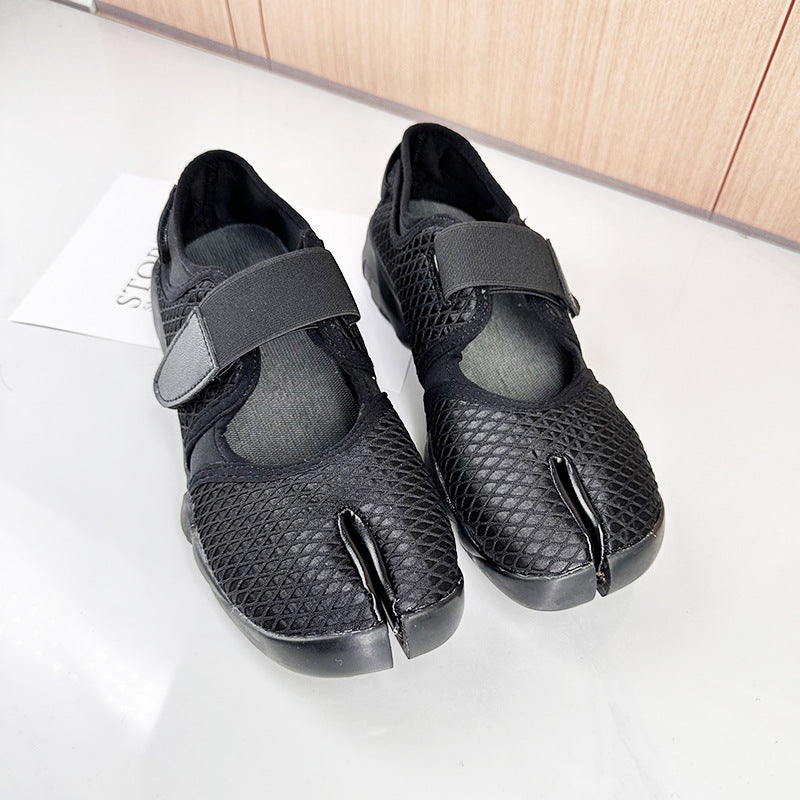 Women's Casual Velcro Sneakers – Breathable Mesh Low-Top Flat Shoes