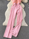 Feather-trim strapless belted wide-leg jumpsuit