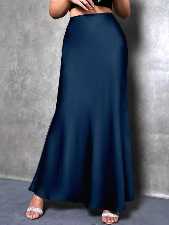 Another view: Satin Maxi Skirt