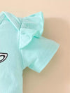 Clover Club Ruffled Cow Bodysuit and Shorts Set with Headband — product view 3