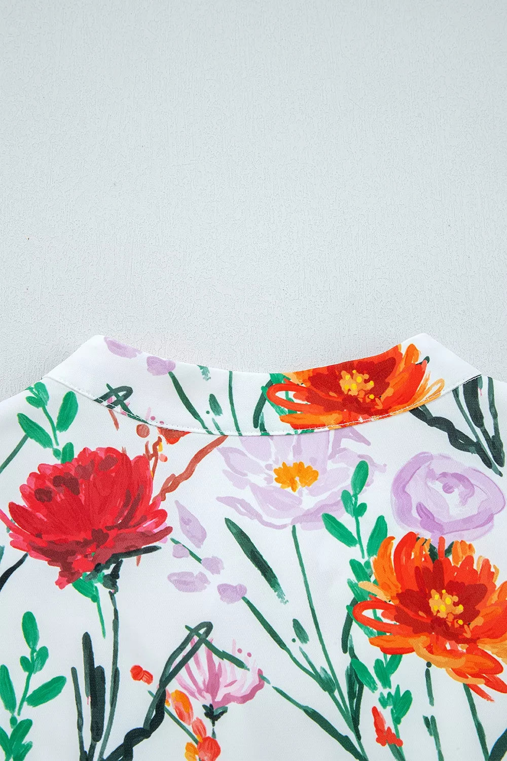 Floral Ricrac-Trim Puff-Sleeve Mini Dress
