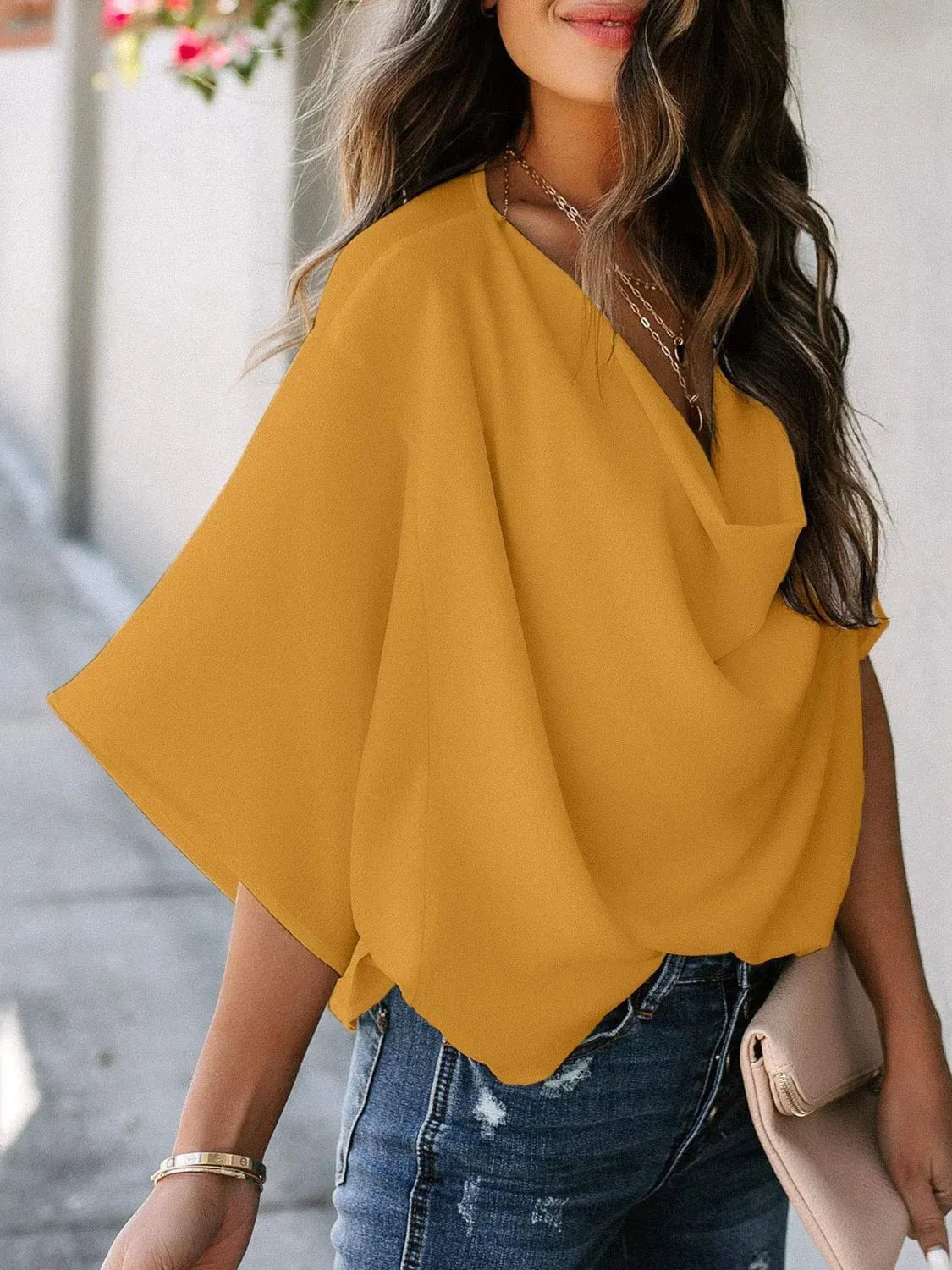Women's Ruched 3/4-Sleeve Blouse – Regular & Plus Sizes — photo 21