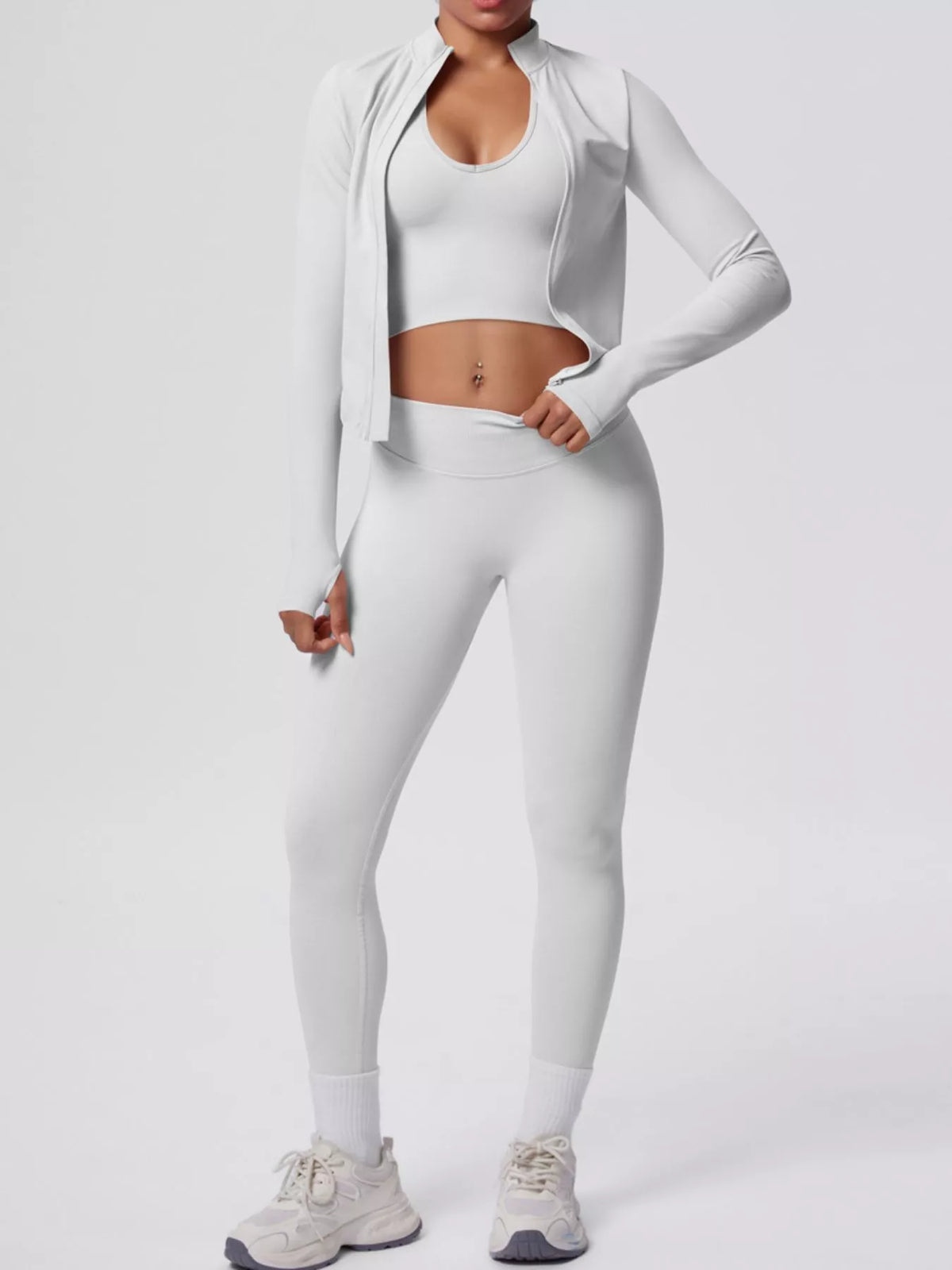 Tank, Zip Jacket & Leggings 3-Piece Active Set