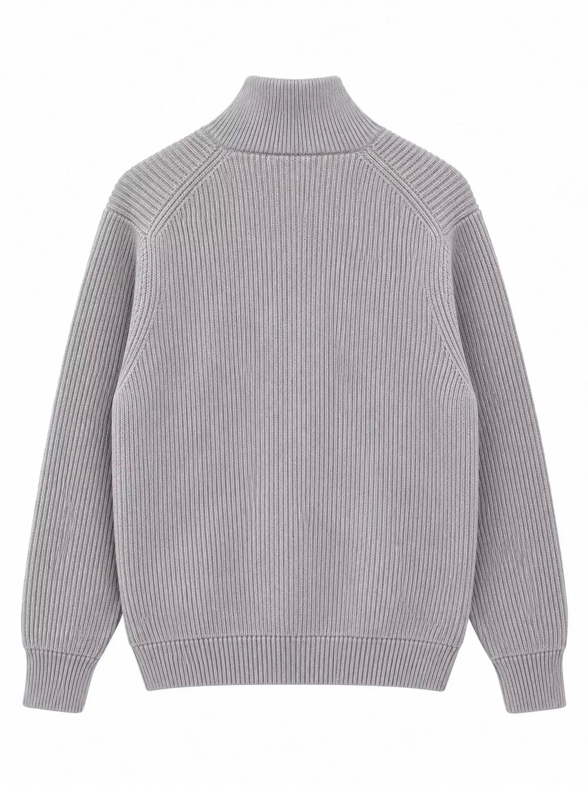 Men's Ribbed Zip-Up Knit Cardigan — photo 20
