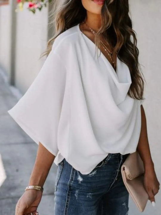 Another view: Women's Ruched 3/4-Sleeve Blouse – Regular & Plus Sizes