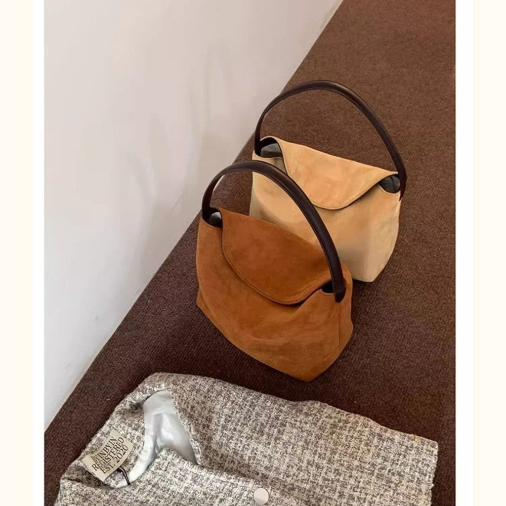 Retro Suede Women's Handbag – Korean Niche Design Shoulder & Underarm Bag