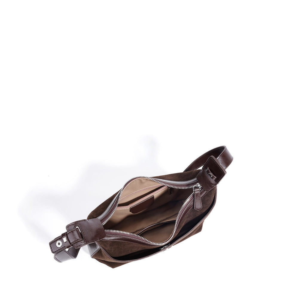 Genuine Cowhide Suede Bucket Bag - Versatile Chain Crossbody Shoulder Bag for Women