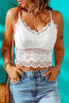 Women's lace V-neck cropped cami top