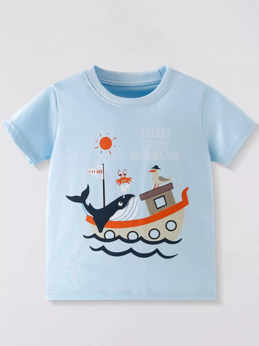 Scout Club Whale Boat Graphic Short-Sleeve T-Shirt