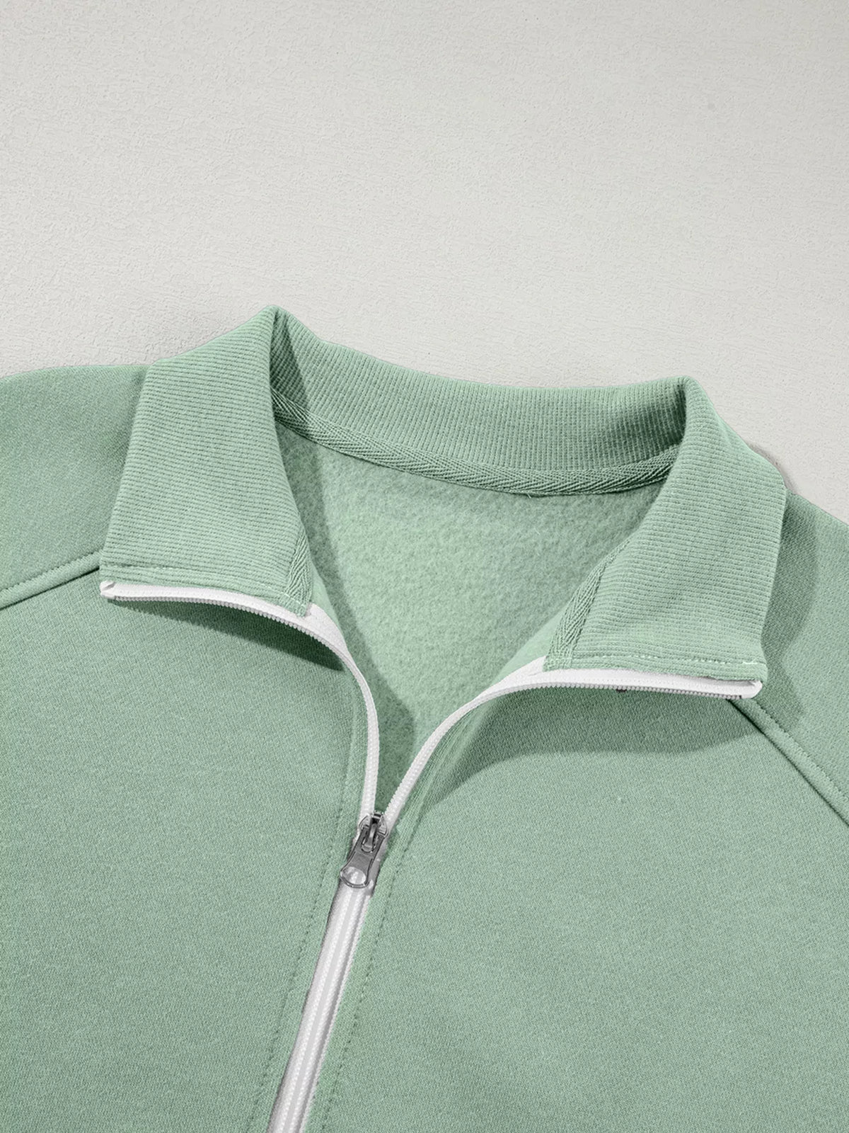 Drop Shoulder Zip-Up Jacket & Drawstring Pants Active Set