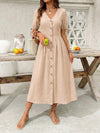Maren Button-Down Short-Sleeve Midi Dress — product view 1