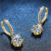 Moissanite drop earrings in rose-gold-plated sterling silver — alternate product view 3