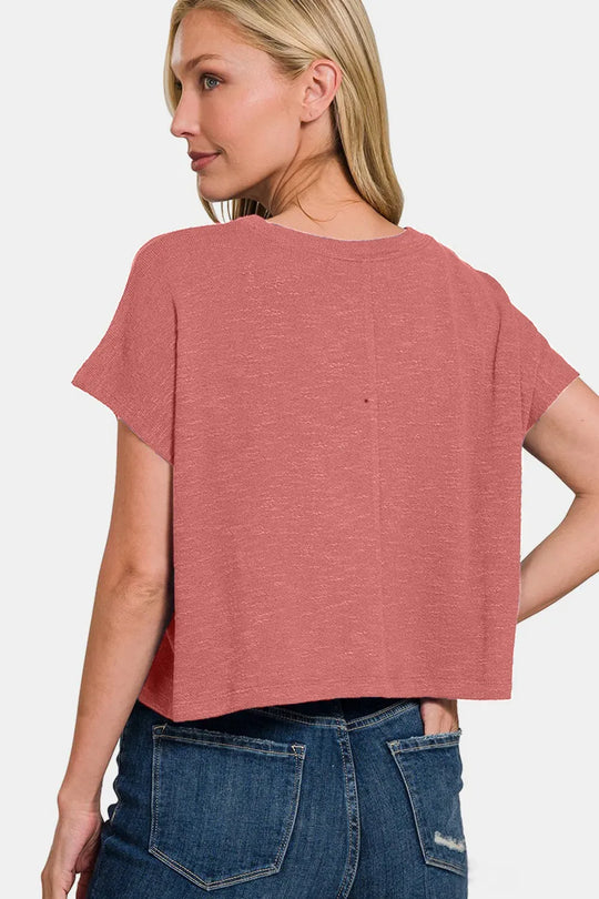 Another view: Round Neck Short Sleeve T-Shirt