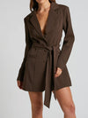 Lapel-collar tie-waist blazer — alternate product view 15