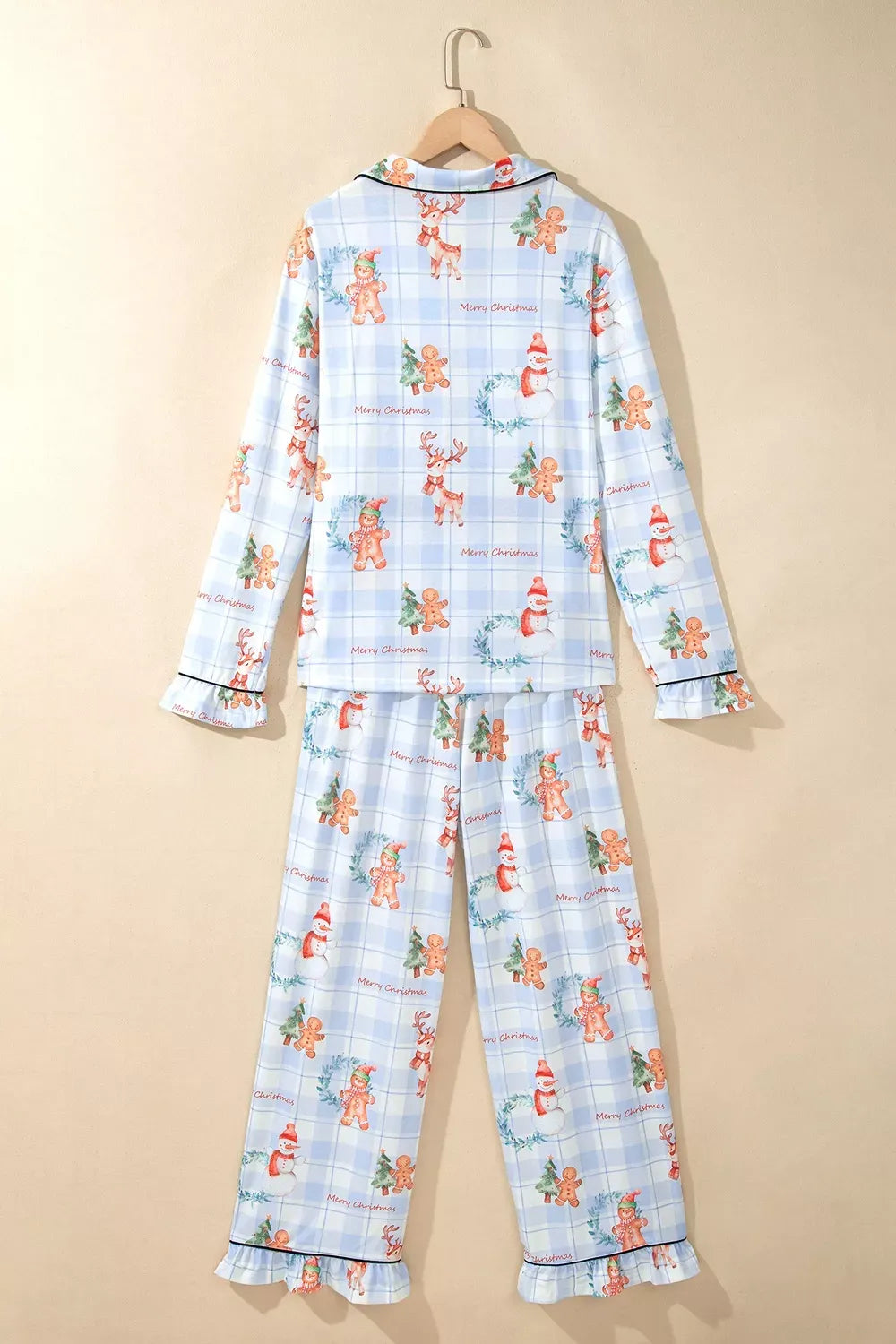 Women's Christmas Plaid Cartoon-Print Pajama Set — photo 3
