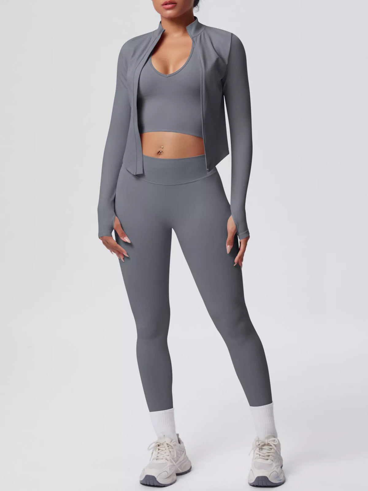 Tank, Zip Jacket & Leggings 3-Piece Active Set
