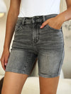 Judy Blue Camden High-Rise Washed Denim Shorts — product view 1