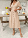 Maren Button-Down Short-Sleeve Midi Dress — product view 4
