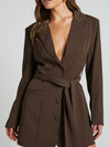 Lapel-collar tie-waist blazer — alternate product view 13