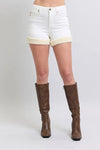 Judy Blue Rowan High-Rise Shearling Cuff Denim Shorts — product view 1