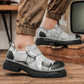 Men's Vintage Work Boots - Full-Grain Cowhide Leather Round Toe Low-Cut Design