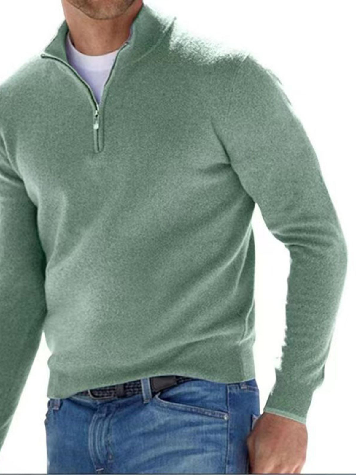 Men's Plus Size Quarter-Zip Sweater