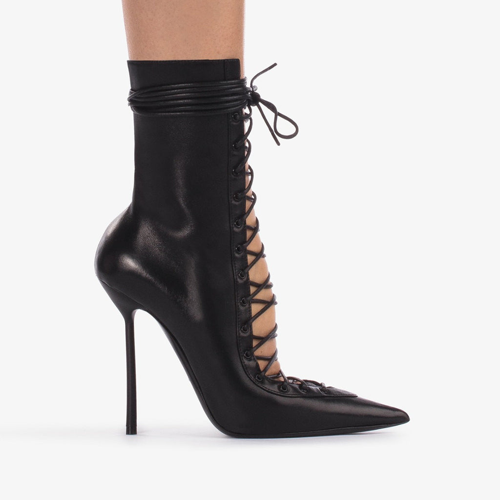 Women's Mesh Patent Leather Stiletto High-Heel Sandals | Pointed Toe Back Zipper | Sizes 35–45
