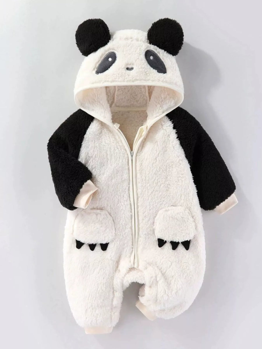 Baby Animal Plush Hooded One-Piece