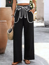 Marais Crochet Trim Tie Waist Wide-Leg Pants — product view 6