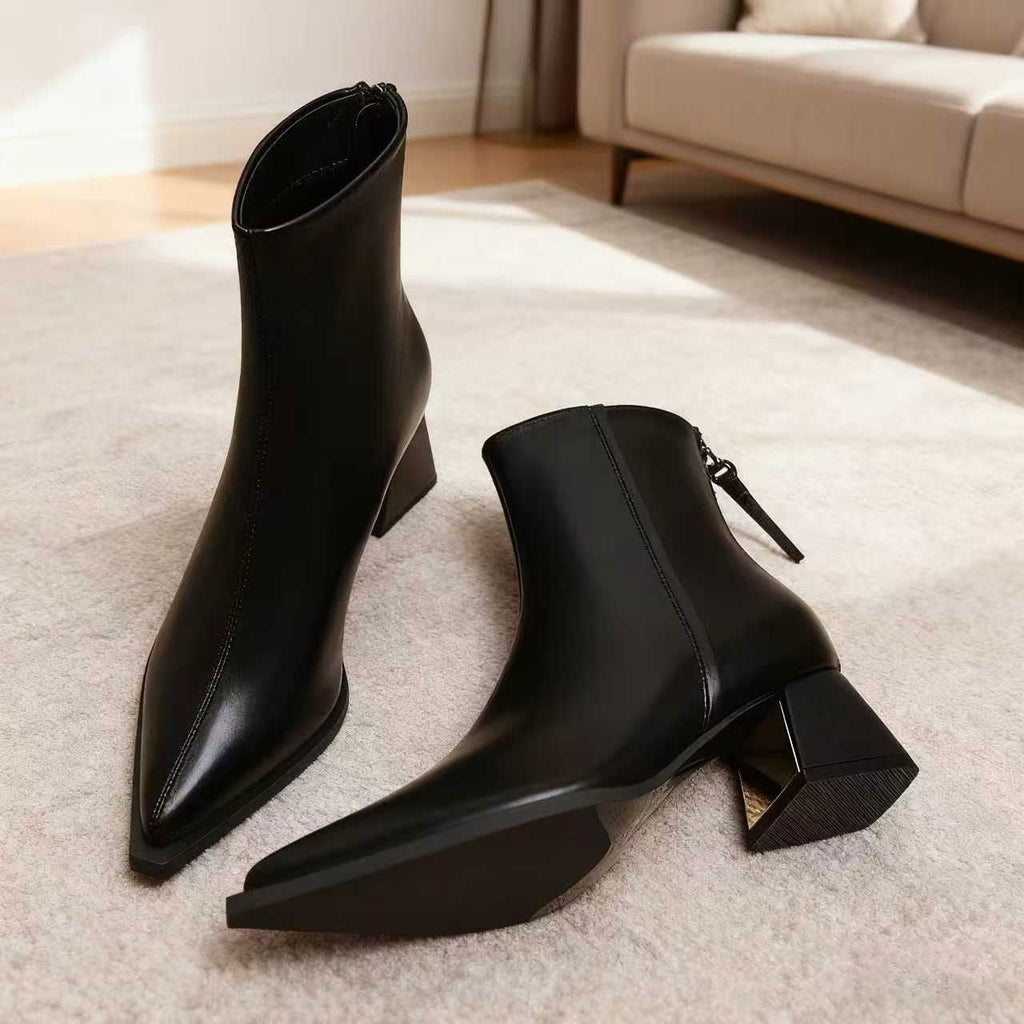 Chanel-Inspired Pointed-Toe Boots