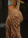 Women's ruffled layered asymmetrical mini skirt