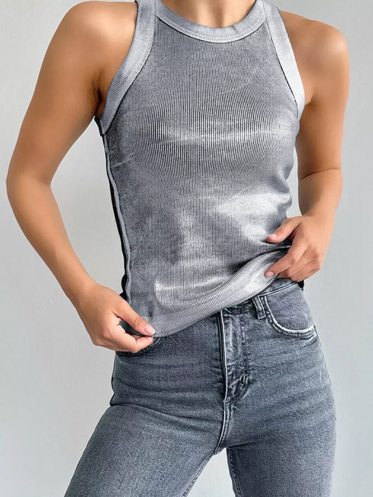 Another view: Ribbed Racerback Tank Top