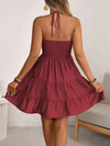 Smocked halter-neck tiered dress — alternate product view 14