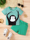 Storybook Monkey Striped Top and Shorts Set — product view 1