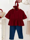 Bluebird Lane Ruffle Sleeve Top & Floral Patch Pants Set — product view 2