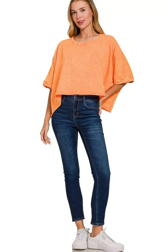 Another view: Premium Cotton Crinkle Wash Oversized T-Shirt
