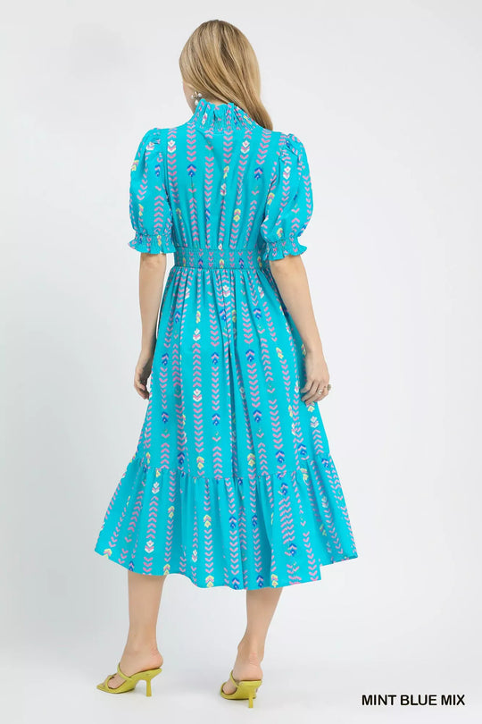 Another view: Umgee Vibrant Ruffle Smocked Midi Dress