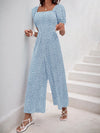 Noelle Printed Square Neck Puff Sleeve Jumpsuit — product view 26