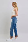 Judy Blue Camden Plaid Print Cuff Straight-Leg Jeans with Pockets — product view 7