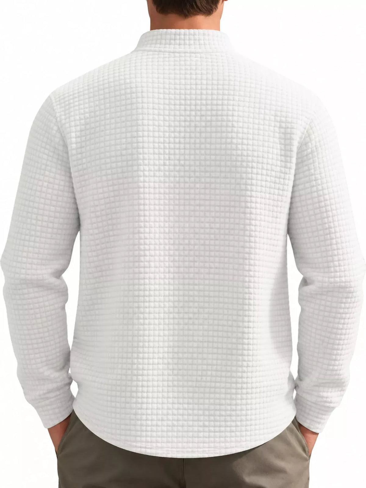 Men's Waffle-Knit Quarter-Zip Sweatshirt — photo 4