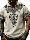 Rune Print Short-Sleeve Hooded Top — color or detail view 4
