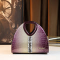 Women's Dumpling Handbag | PU Leather Shoulder Bag with Zipper Pockets – Purple & Coffee