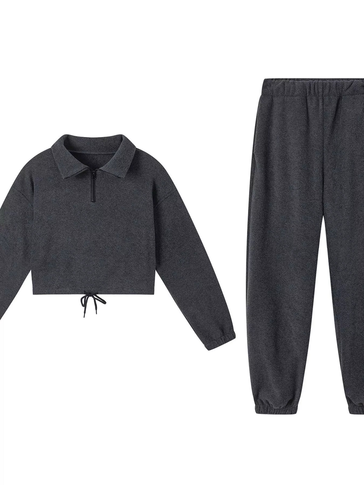 Women's Quarter Zip Sweatshirt and Pants Set — 2-Piece Matching Lounge Outfit