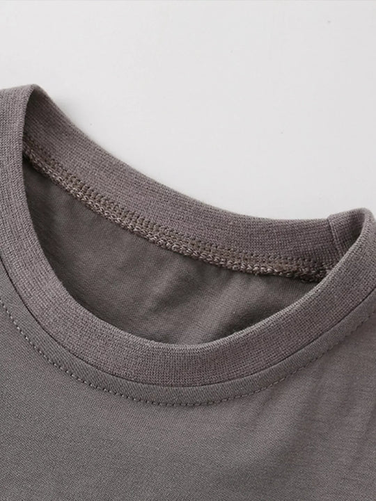 Another view: Kids’ Embroidered Construction Vehicle T-Shirt — Gray